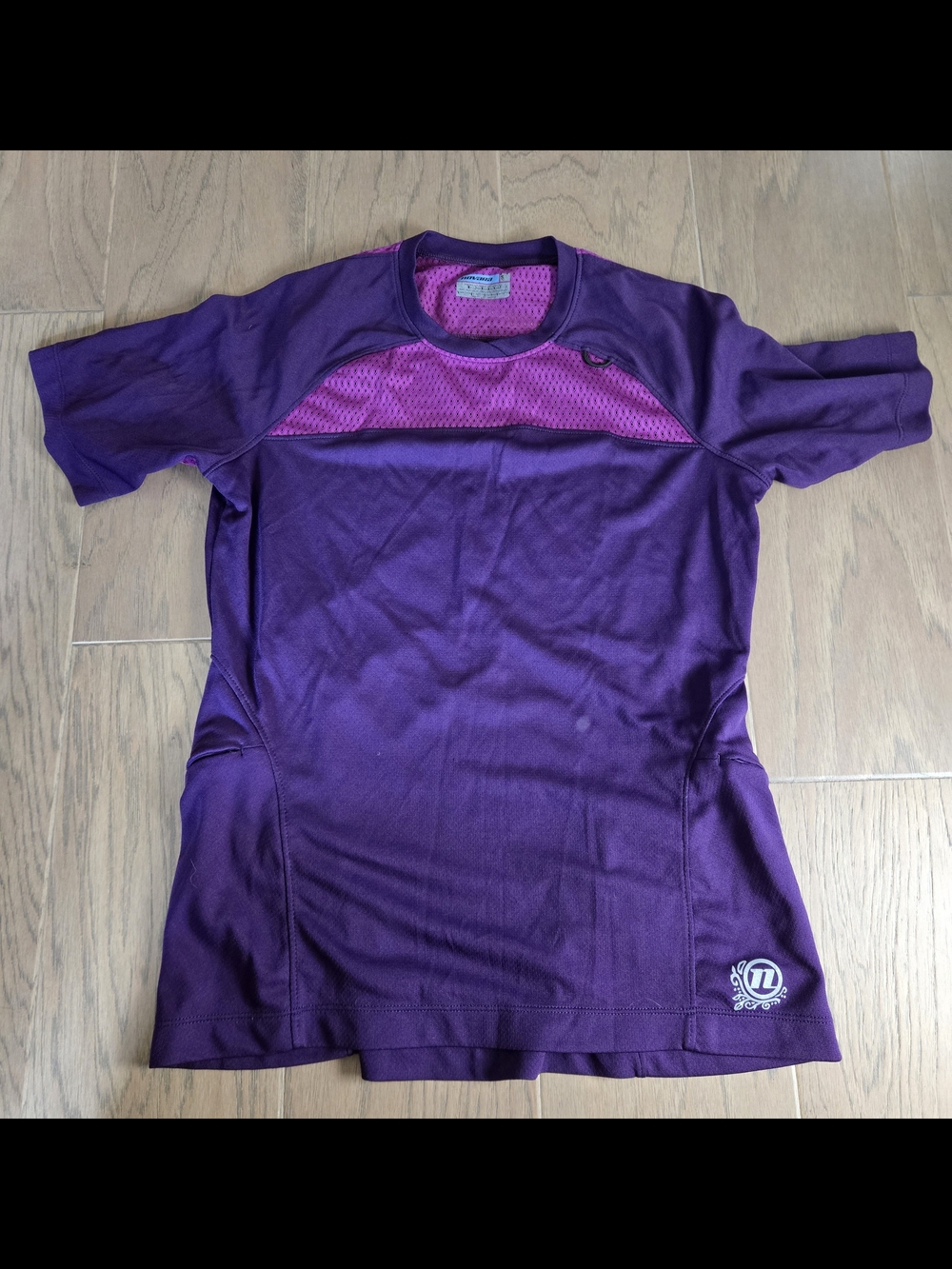 Novara Purple and Pink Mesh Athletic Top Womens S
